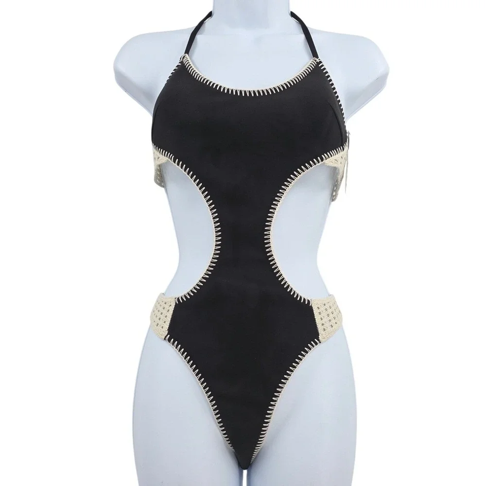VICTORIA'S SECRET Womens S Archives Crochet Scuba Cheeky Monokini Swimsuit NWT